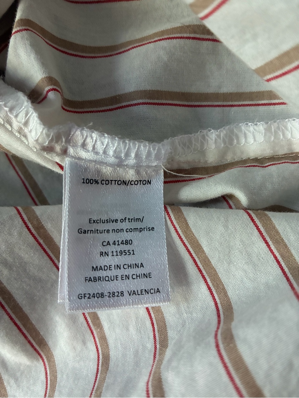 Gentle Fawn Cream 100% Cotton Button-Up Shirt with light Brown and pink Stripes - Picture 5 of 5